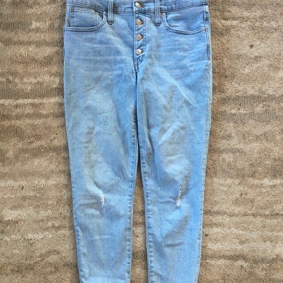 Madewell 9'' Button Front Skinny Crop Jeans - Picture 6 of 10